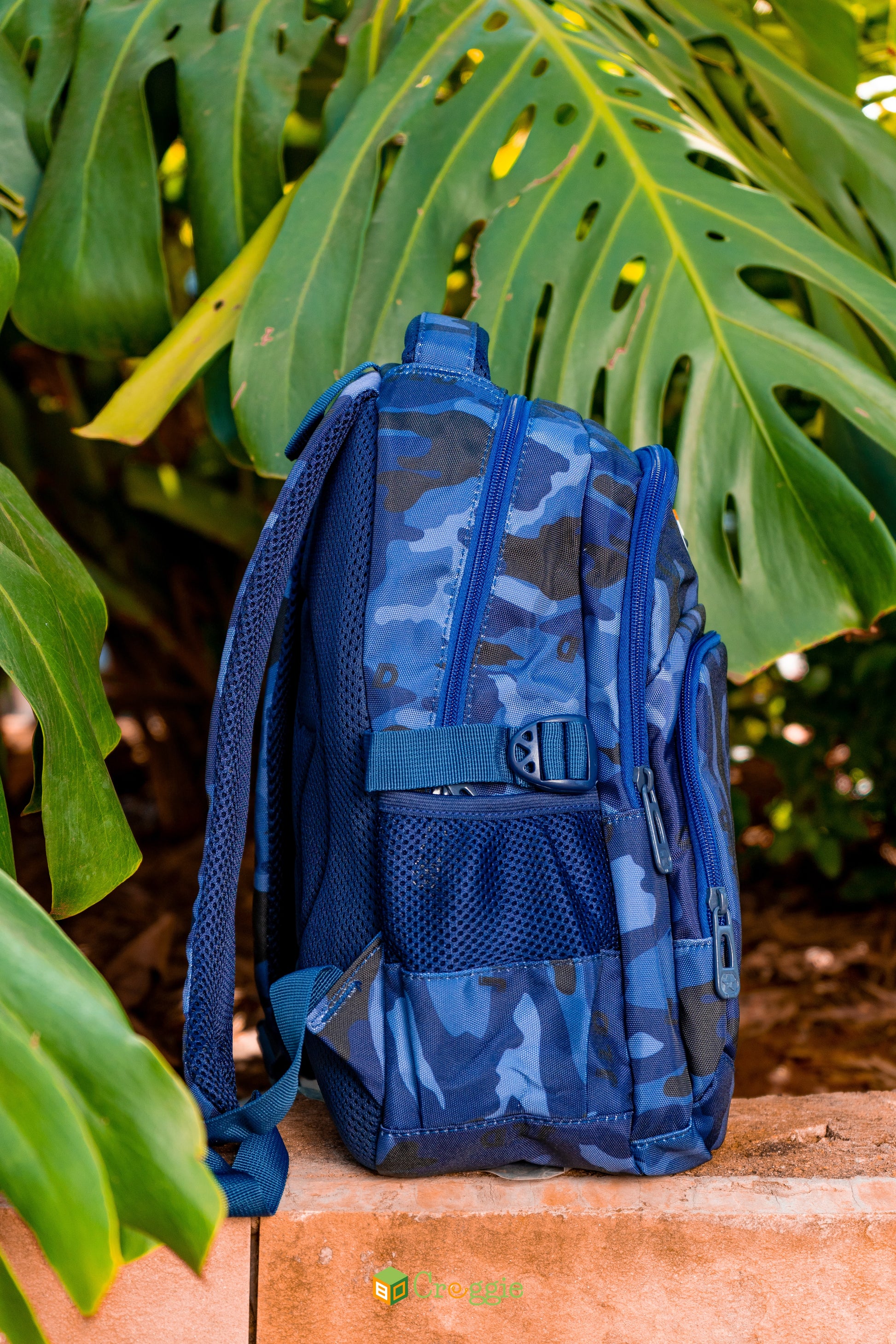 dept.8 unisex elegant leather backpack camo blue Blue Camo Backpack