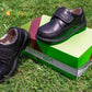 Boys Single Velcro Leather School Shoes